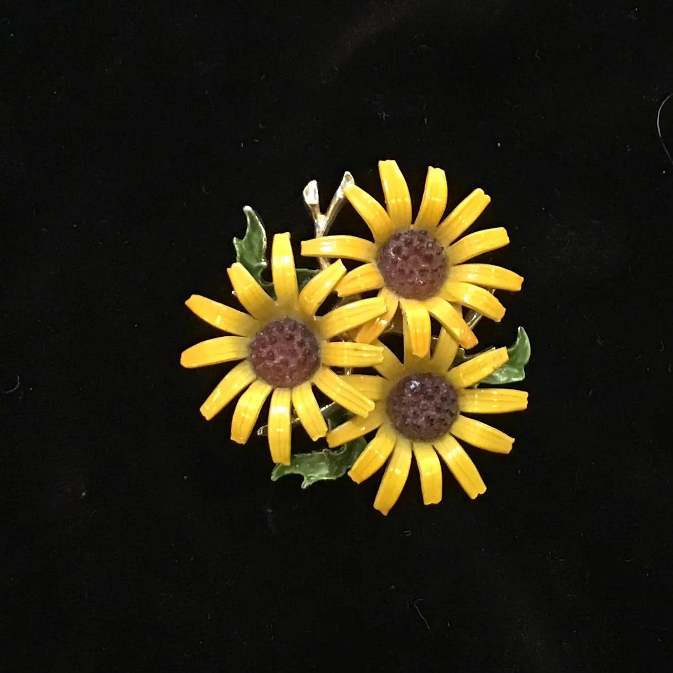 Enamel Flower Brooches