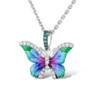 Exquisite Handmade Enamel   Butterfly Necklaces for Women aaa Cubic Zirconia Choker Necklace Statement Jewelry