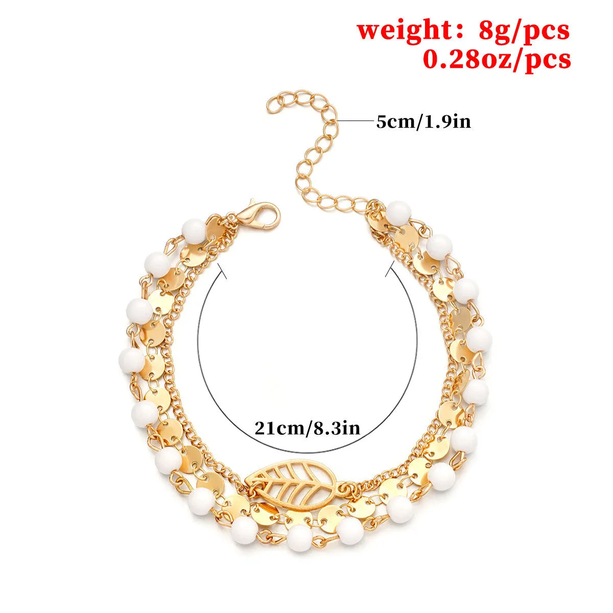 Fashion Leaf Simple Multi-layer Handmade Beading