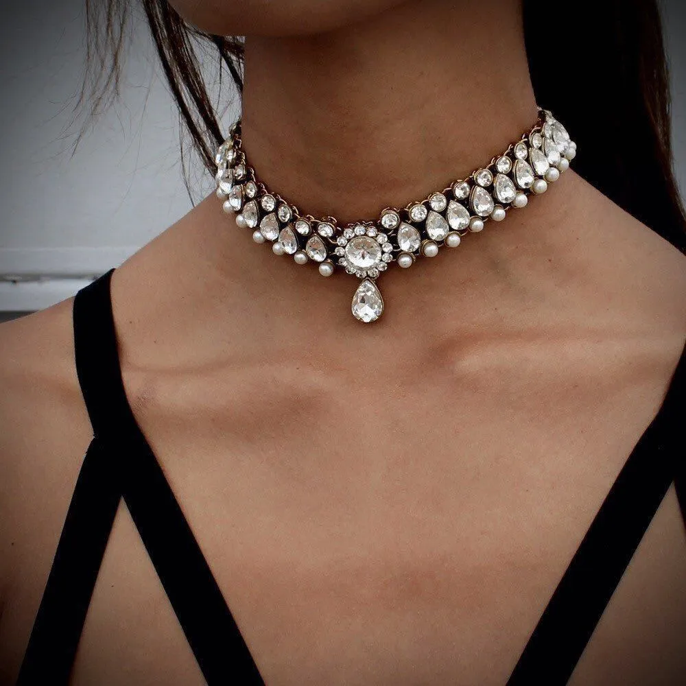 Fashion Necklace Collection: Exquisite Crystal Chokers from International Brands