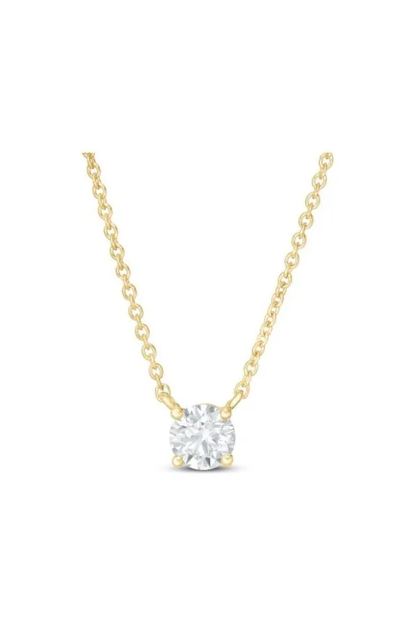 FC Creations Necklace 14K Gold Solitaire Diamond | Yellow Gold 0.15 Carats