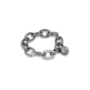 FLOWER BOMB WHITE GOLD LINK BRACELET