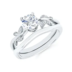 Forever Elegant&trade; .06 Ctw. Diamond Semi Mount shown with 3/4 Ct. Round Center Diamond in 14K Gold