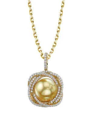 Golden South Sea Pearl & Diamond Orion Pendant