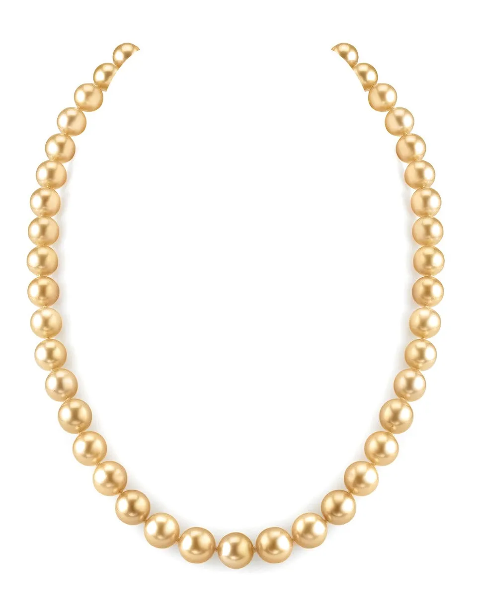 Golden South Sea Pearl Necklace, 8.0-10.0mm - AAAA Quality