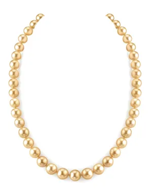 Golden South Sea Pearl Necklace, 8.0-10.0mm - AAAA Quality