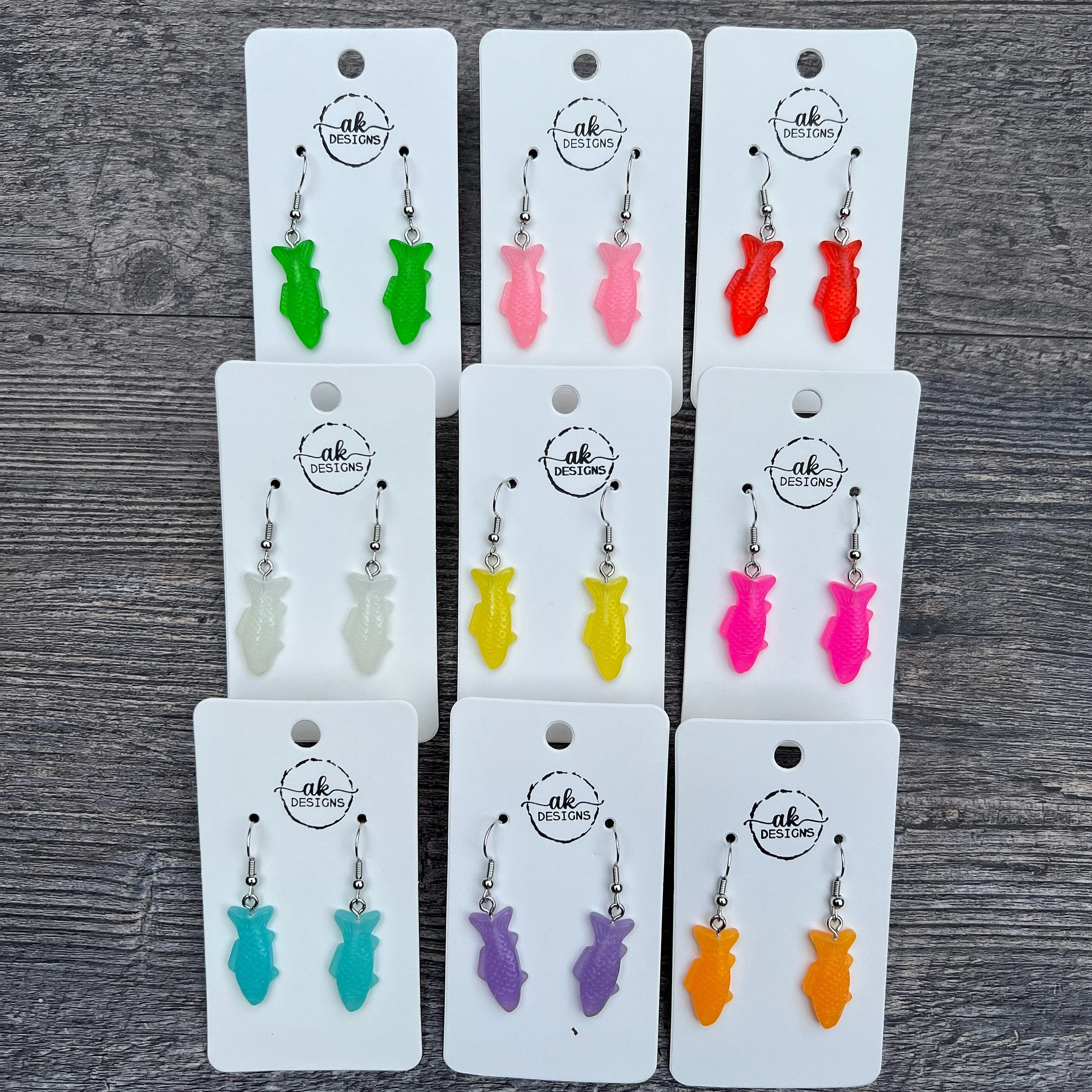 Gummy Candy Fish Hypoallergenic Resin Earrings