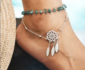 Handmade Hollow Dreamcatcher Pendant Anklet