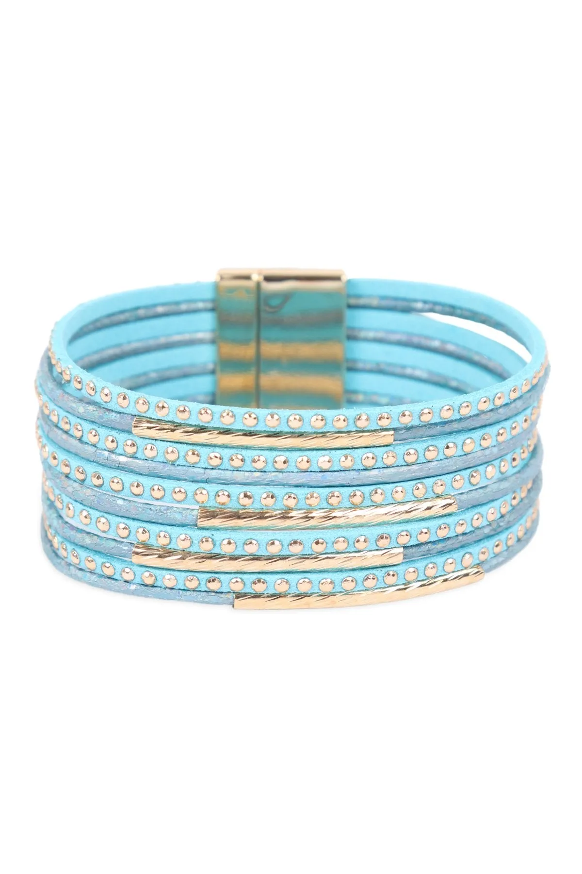 Hdb3067 - Multiline Leather Magnetic Bracelet