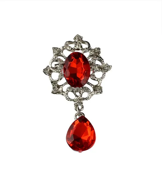 H:HYDE Vintage Style Green Crystal Drop Pendent Gift Brooch,Women Costume Brooch Pin Fashion Women Buckle Pins Pendent