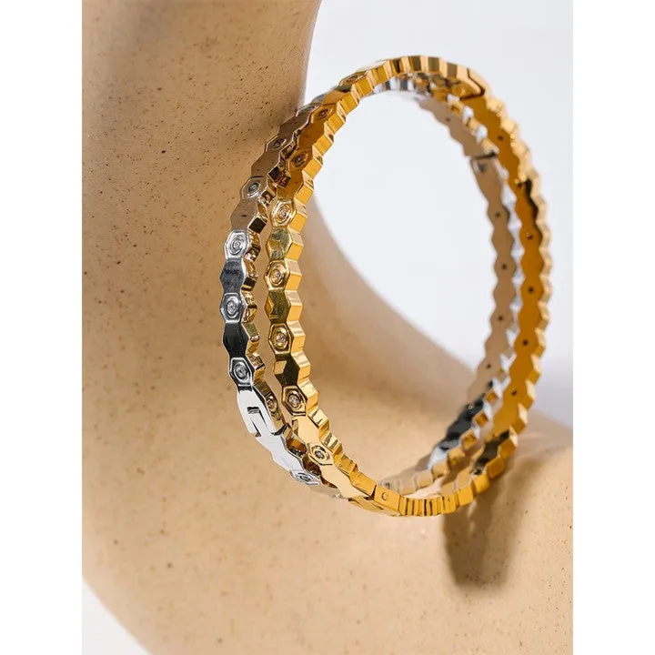 Honey Comb Pattern Stacking Bracelet