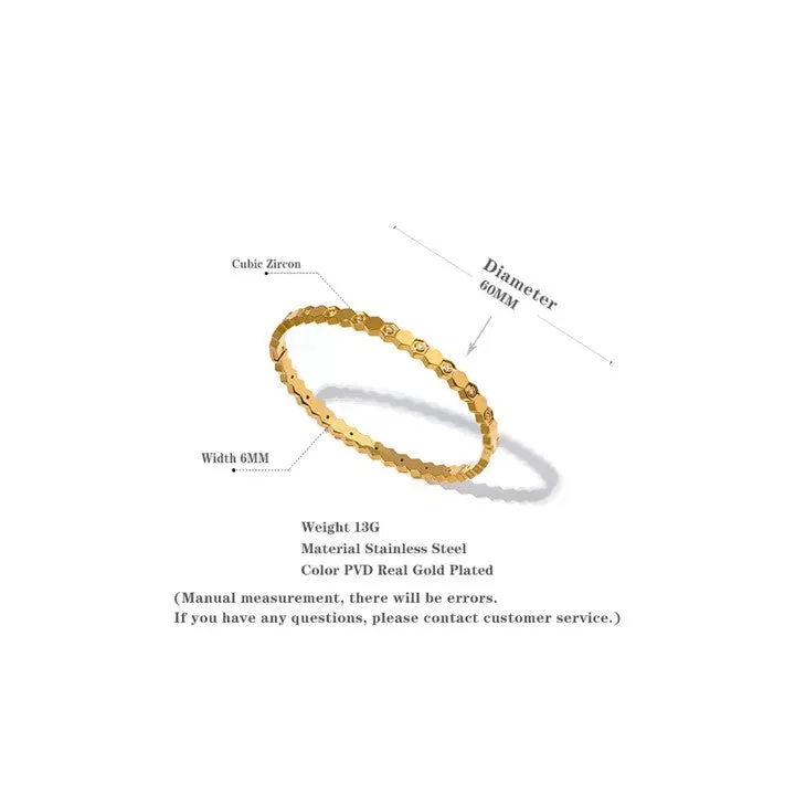 Honey Comb Pattern Stacking Bracelet