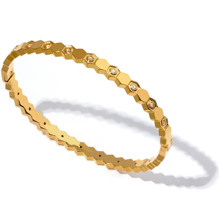 Honey Comb Pattern Stacking Bracelet