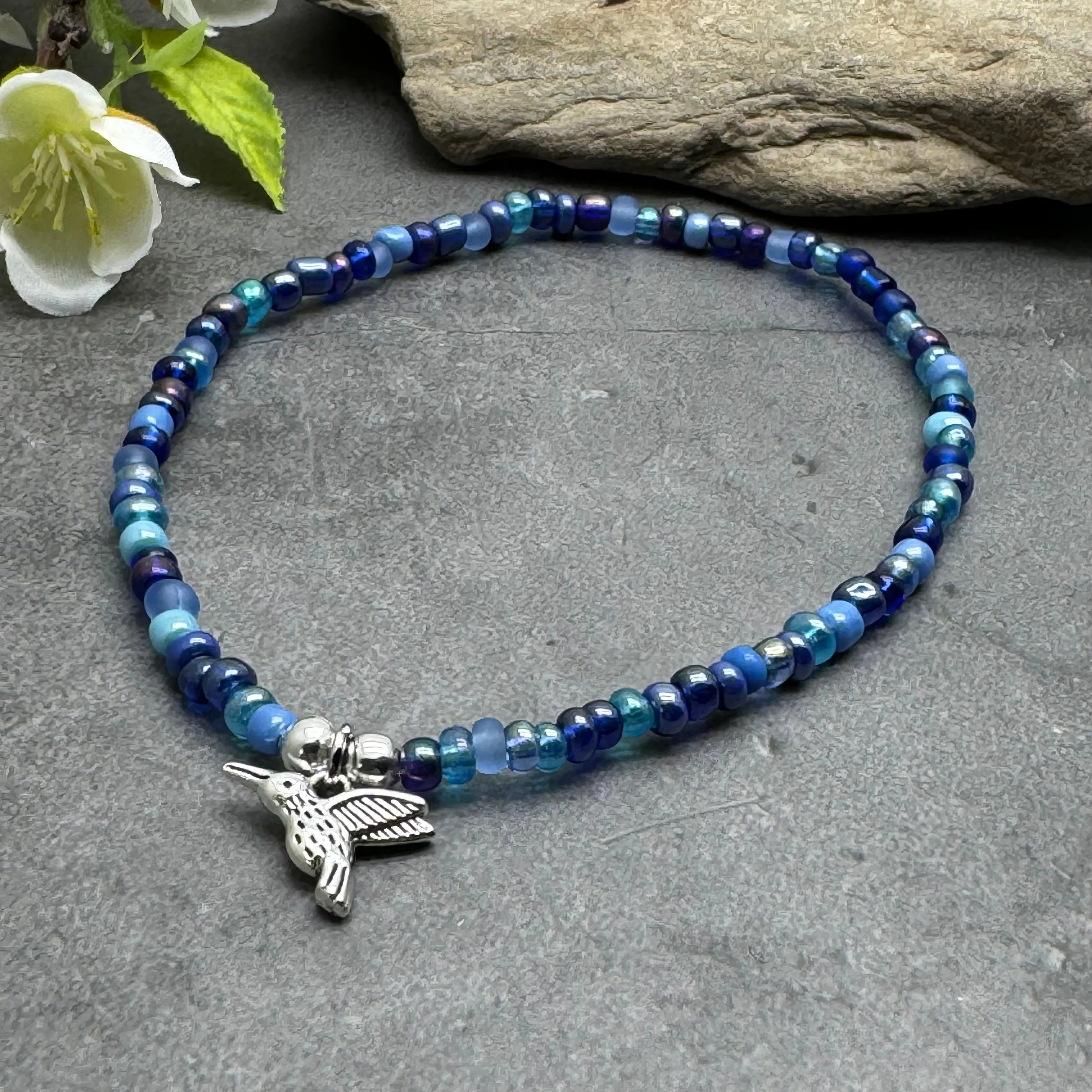 Hummingbird Seed Bead Anklet - Colour Choice