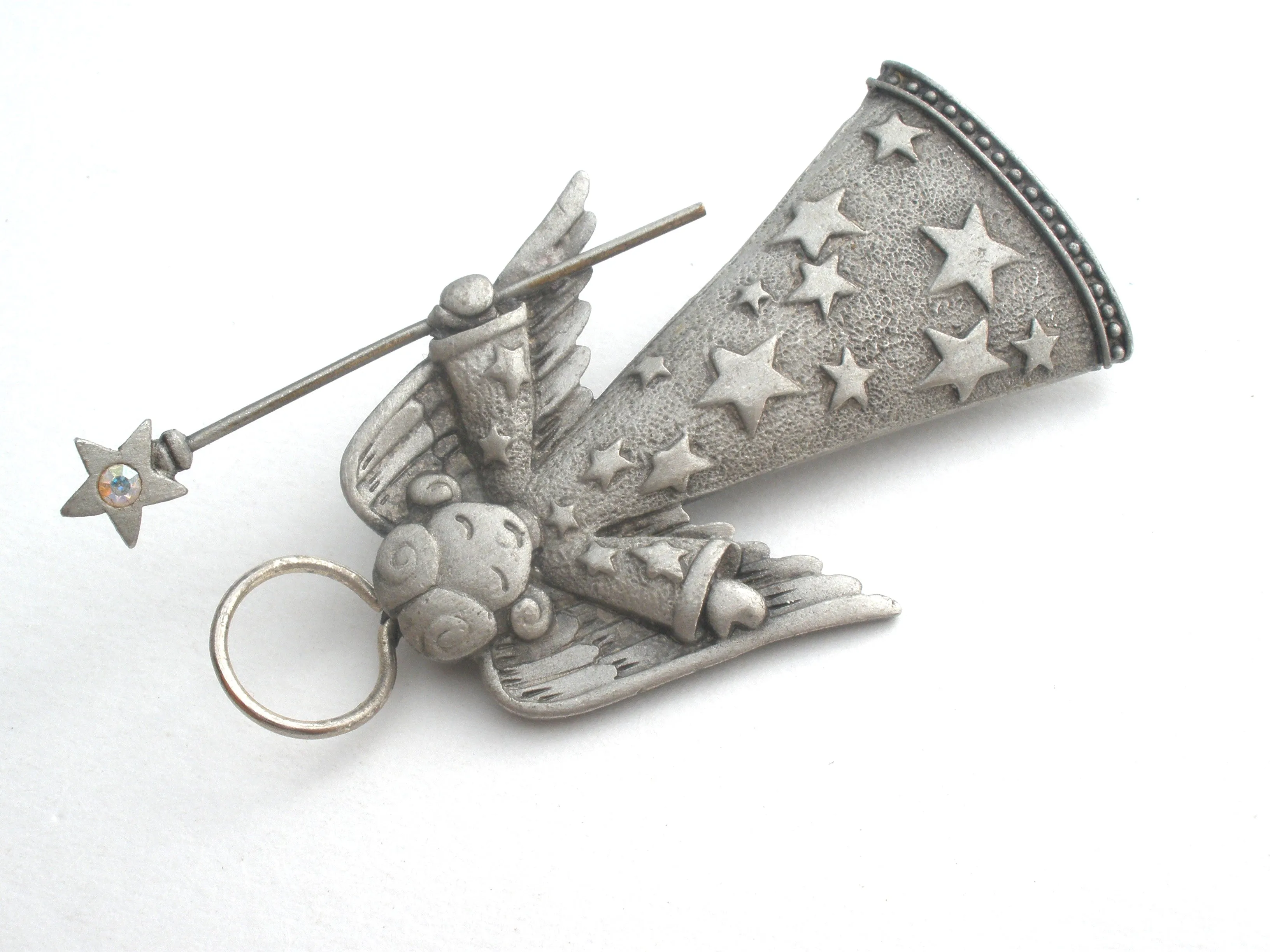 JJ Pewter Angel Brooch Pin Vintage