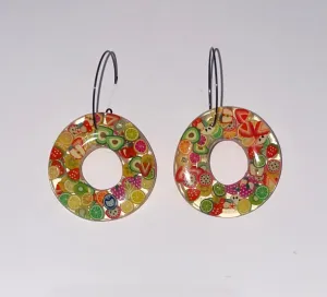 Jodi Maree Accessories Fruit Salad Resin Hoop Earrings