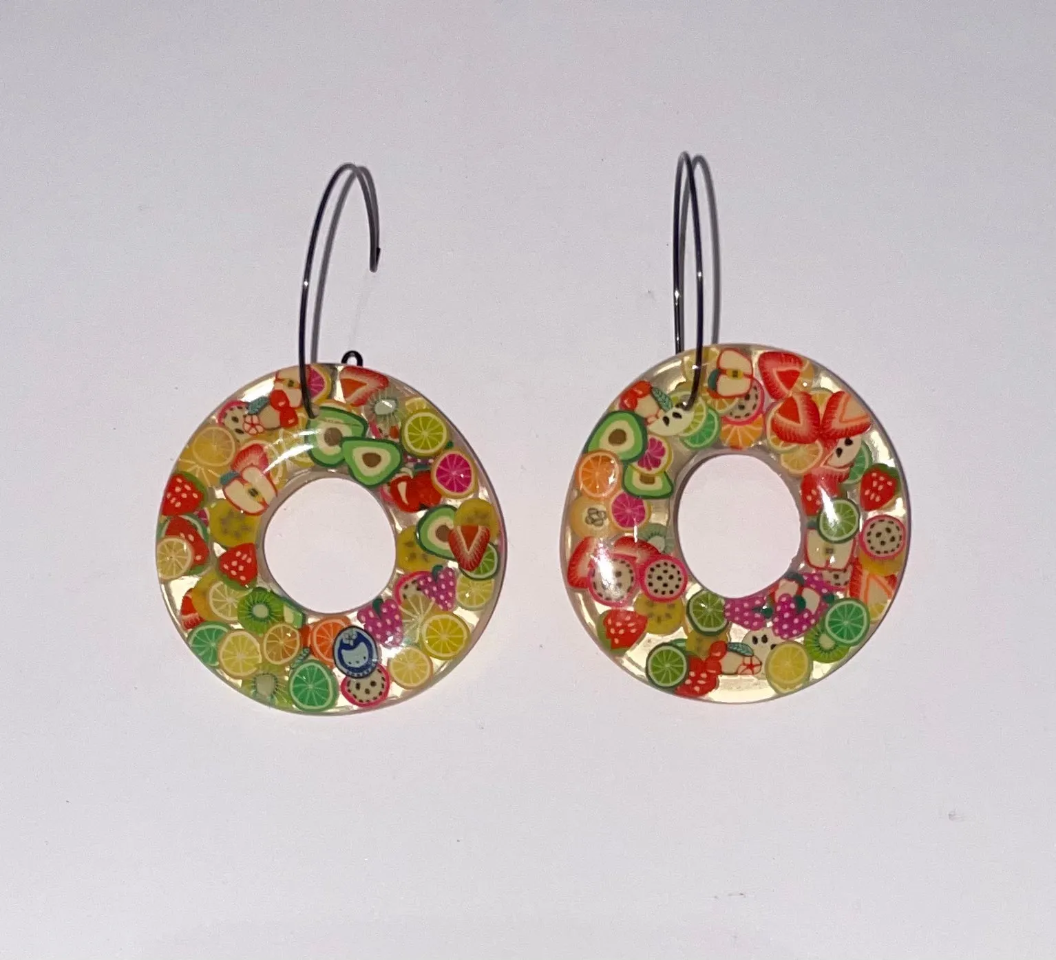 Jodi Maree Accessories Fruit Salad Resin Hoop Earrings