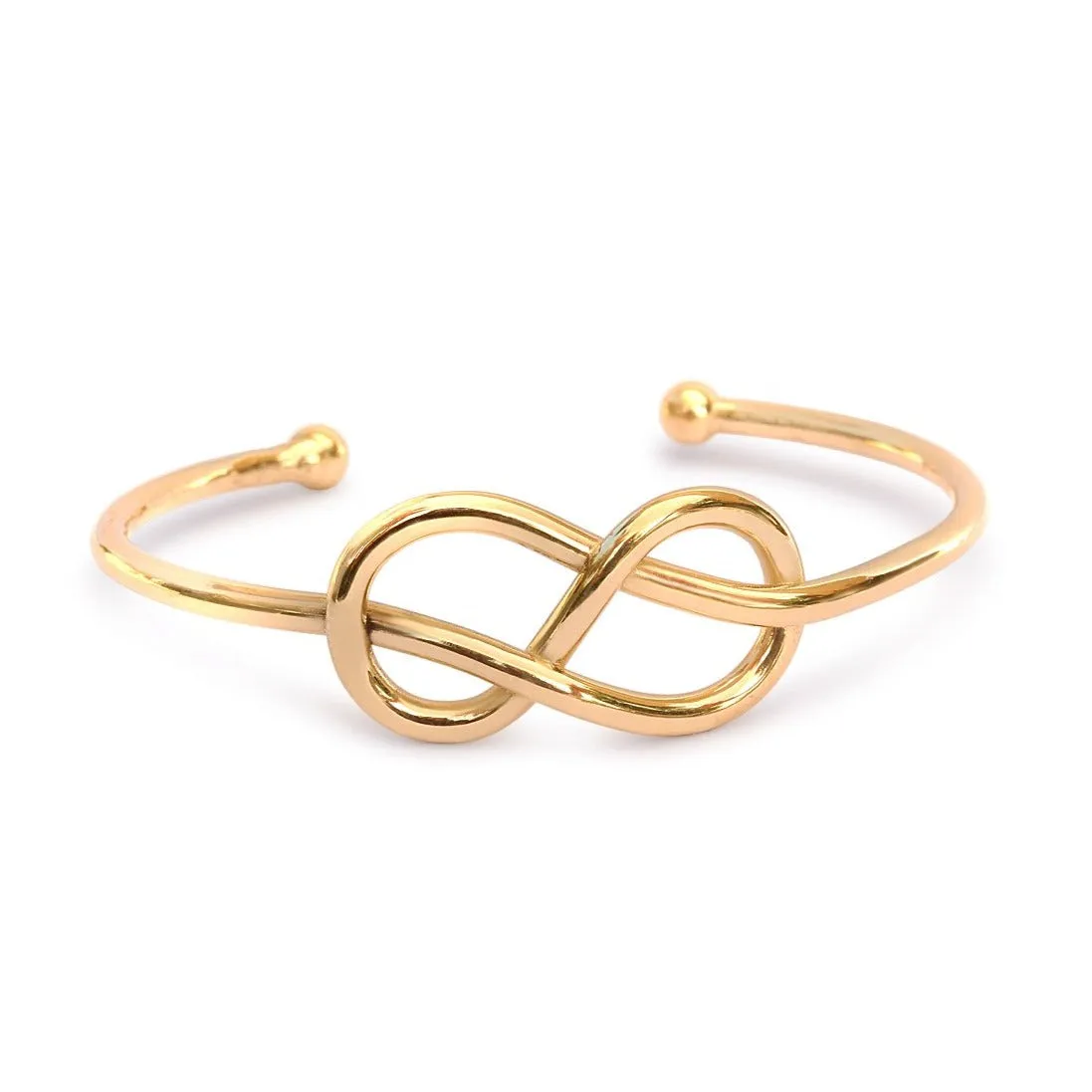 Large Infinity Knot Gold Cuff Bangle