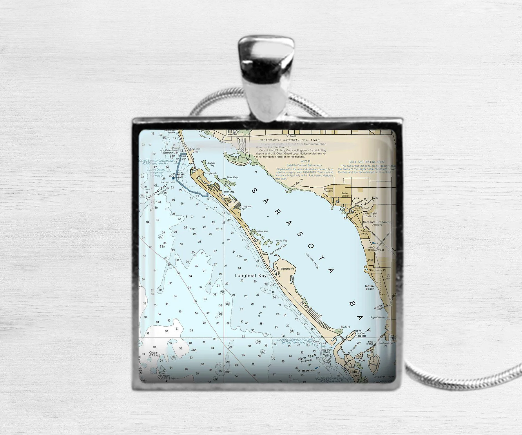 Longboat Key Nautical Square Necklace