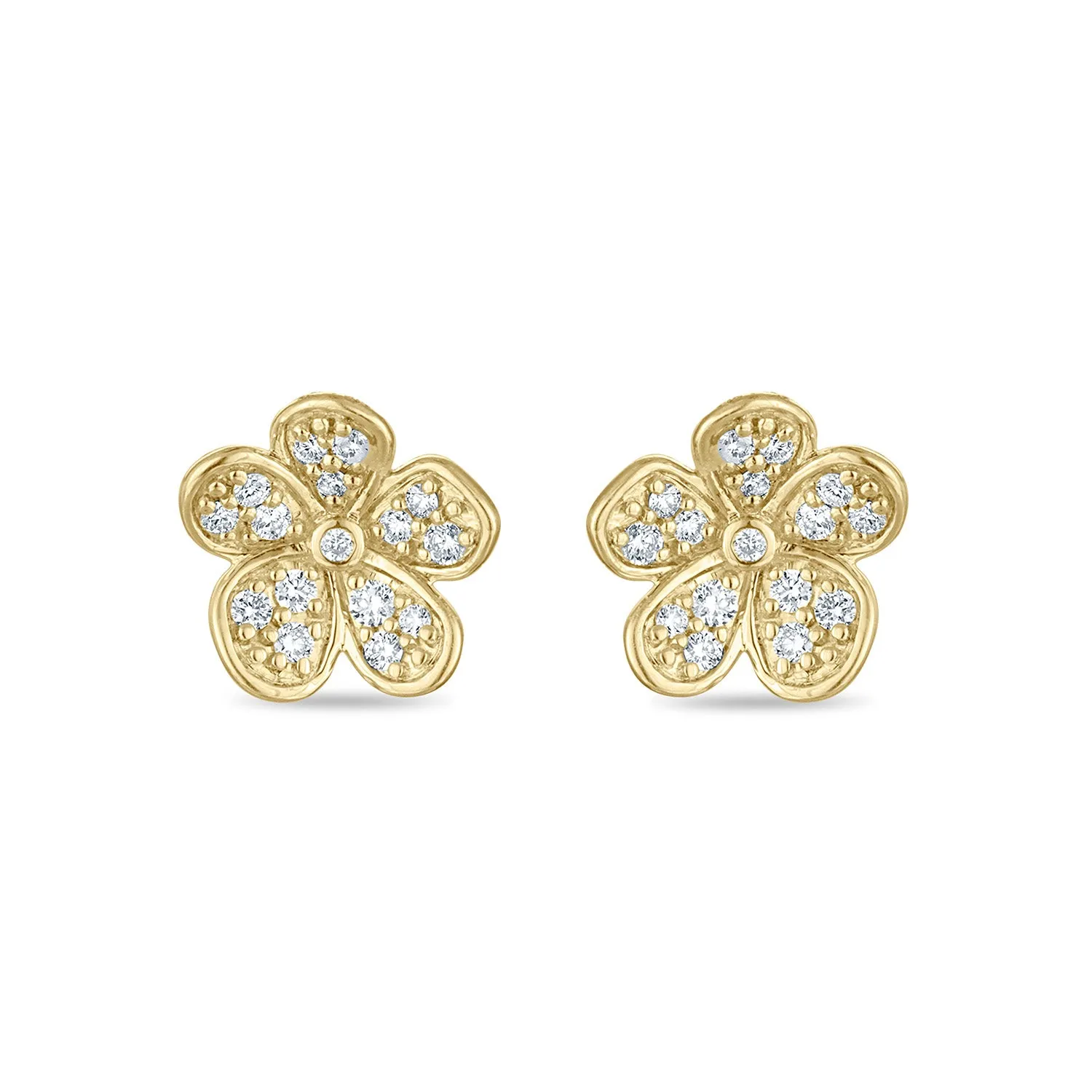 Medium Florette Studs in Pavé Diamonds