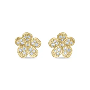 Medium Florette Studs in Pavé Diamonds