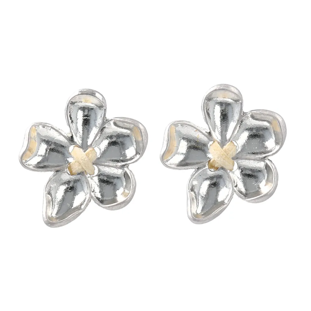 Metal Vintage Look Flower Earrings