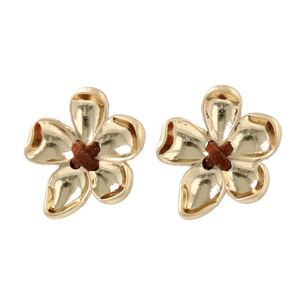 Metal Vintage Look Flower Earrings