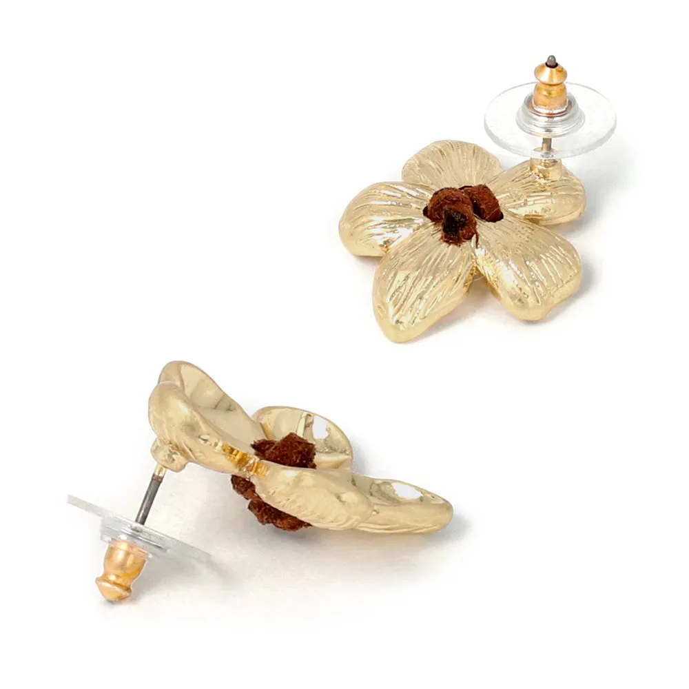 Metal Vintage Look Flower Earrings