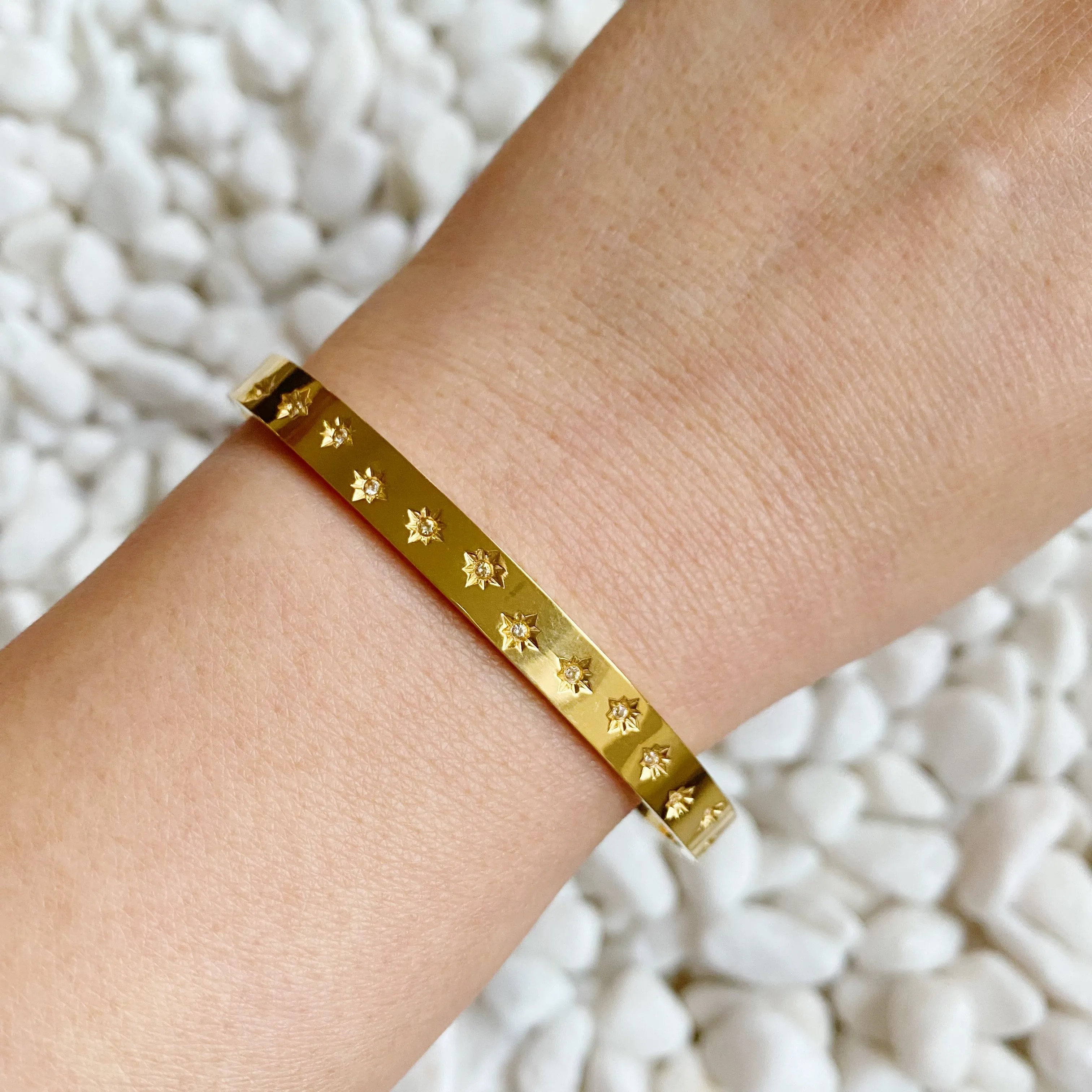 Milky Way Open Bangle Bracelet