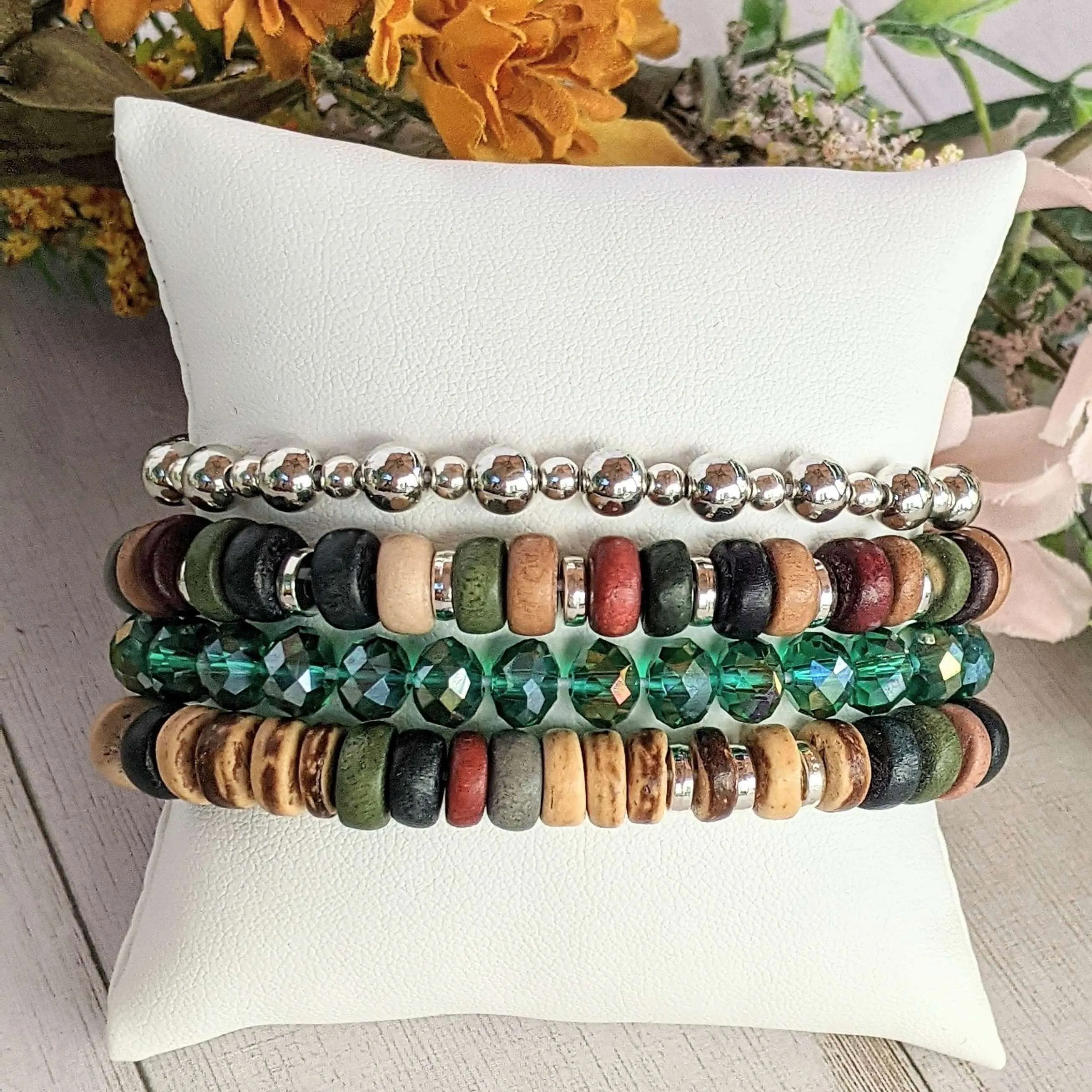 Multi Colored Stretch Bracelet Stack