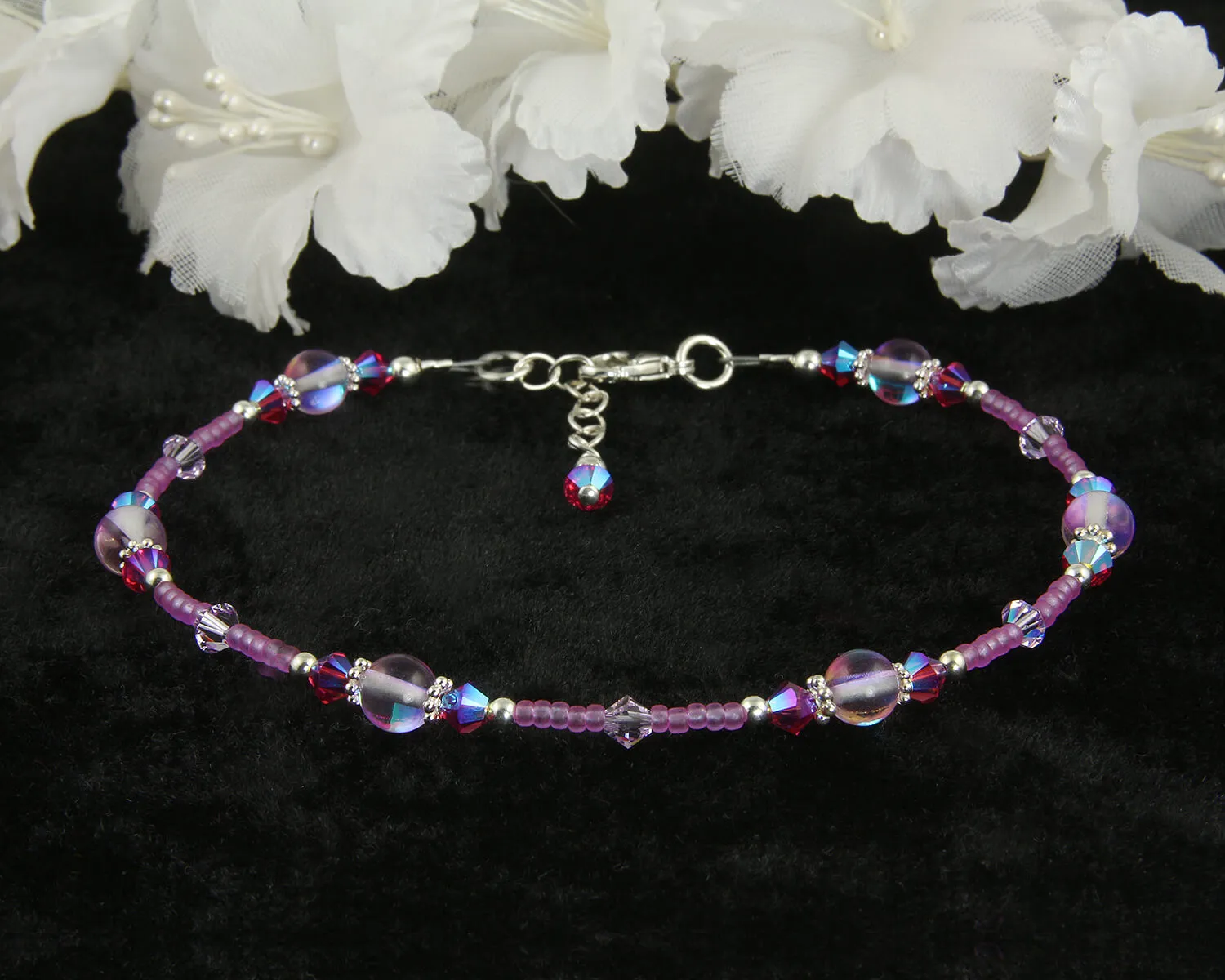 Mystic Aura Quartz Beaded Anklet