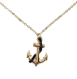 Nautical Collection Black Anchor Necklace