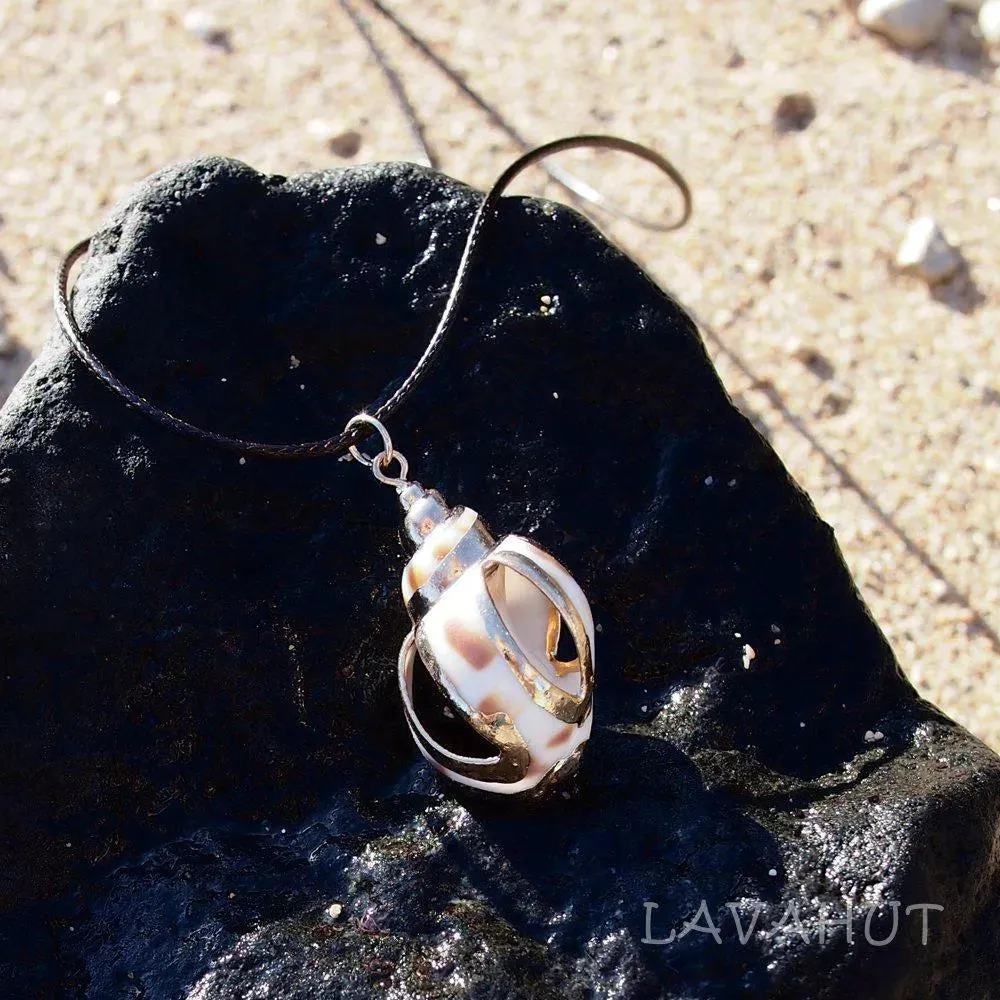 Nautical Spotted Seashell Hawaiian Pendant Necklace