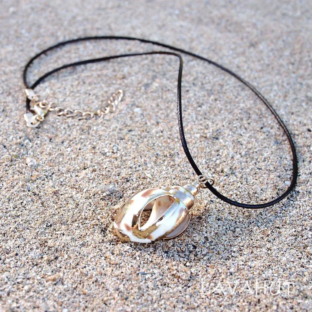 Nautical Spotted Seashell Hawaiian Pendant Necklace