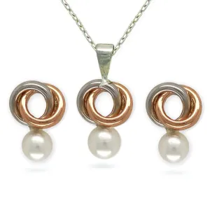 Necklace & Earrings Rings Pearl Set