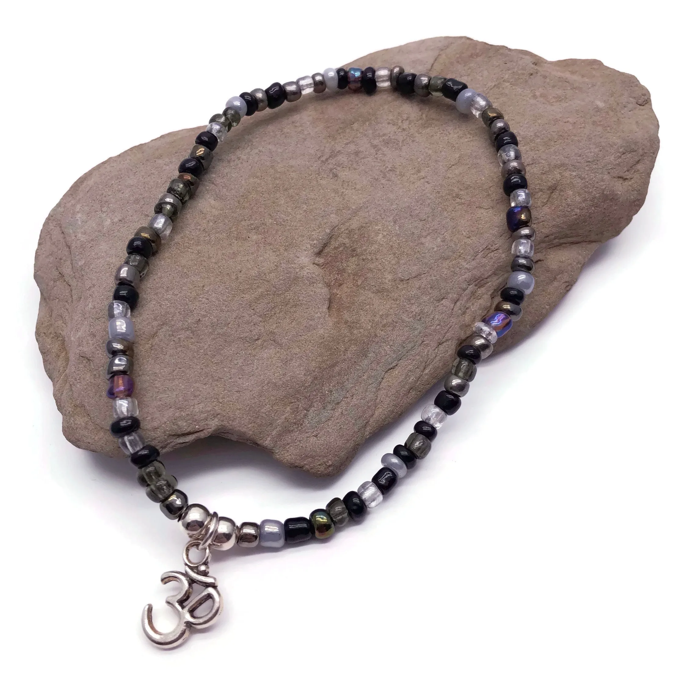 Ohm Charm Seed Bead Anklet - Colour Choice