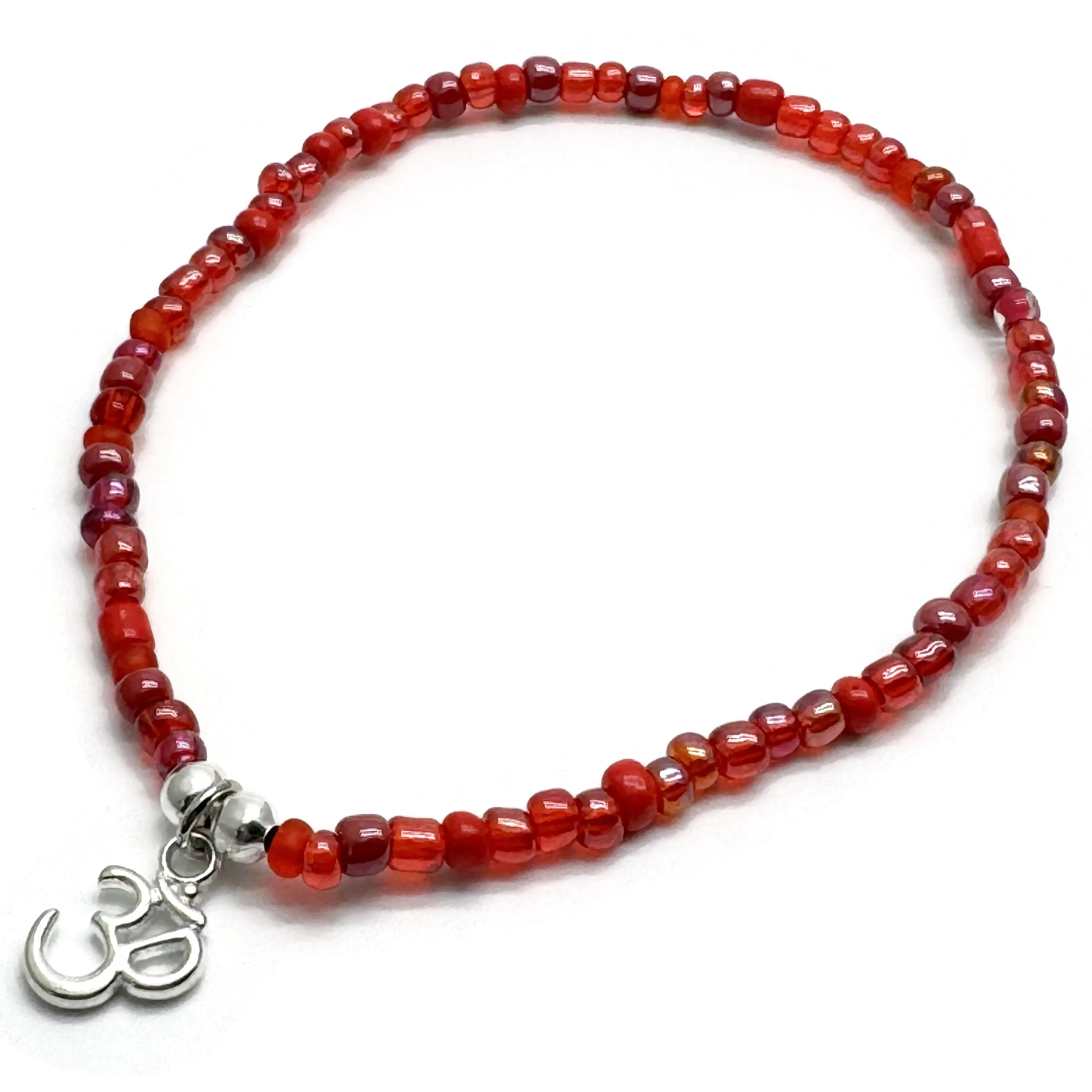 Ohm Charm Seed Bead Anklet - Colour Choice