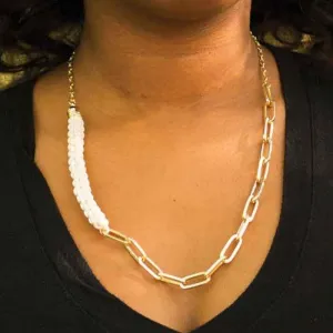 On the Prowl White Necklace