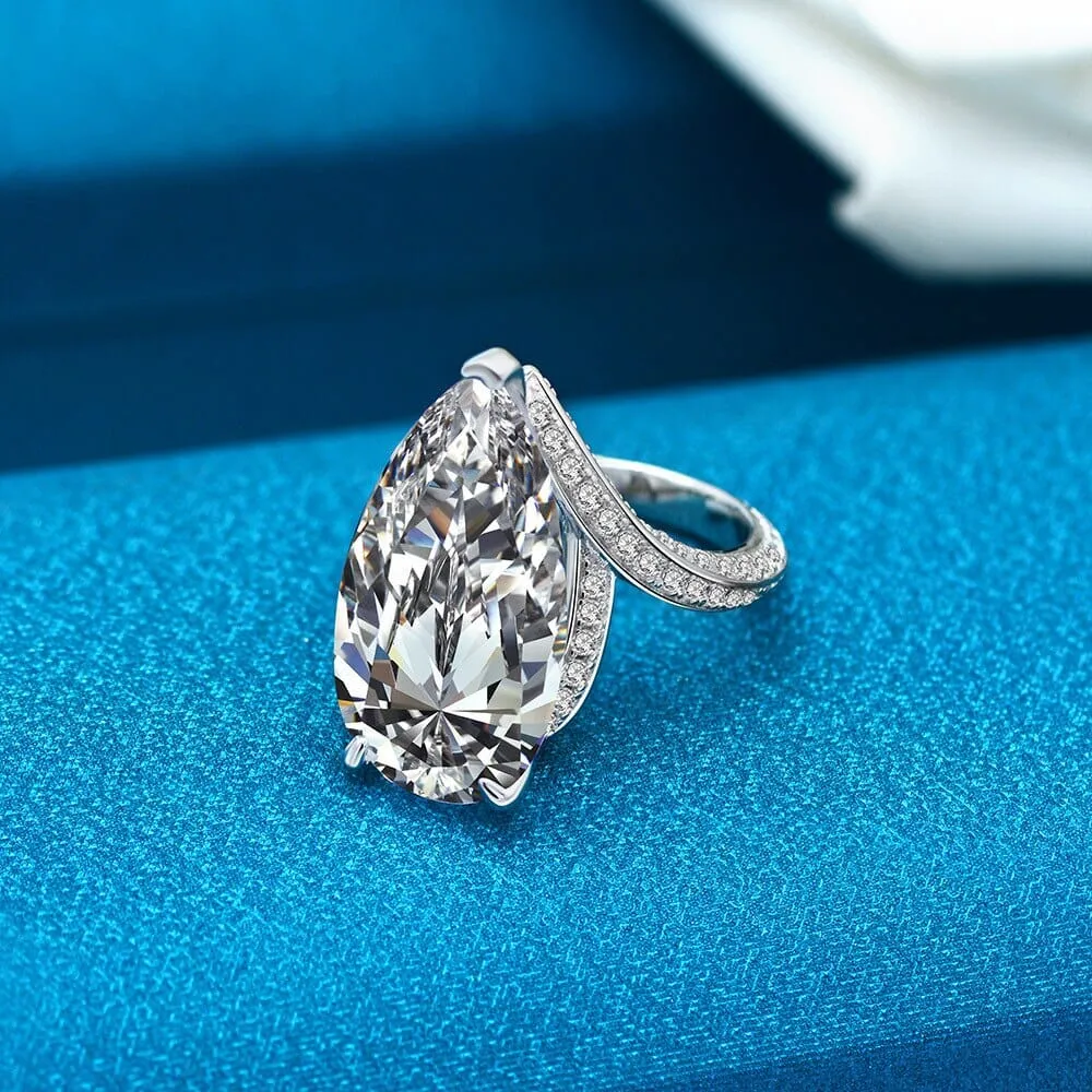 Pear-Cut Diamond 925 Sterling Silver Ring