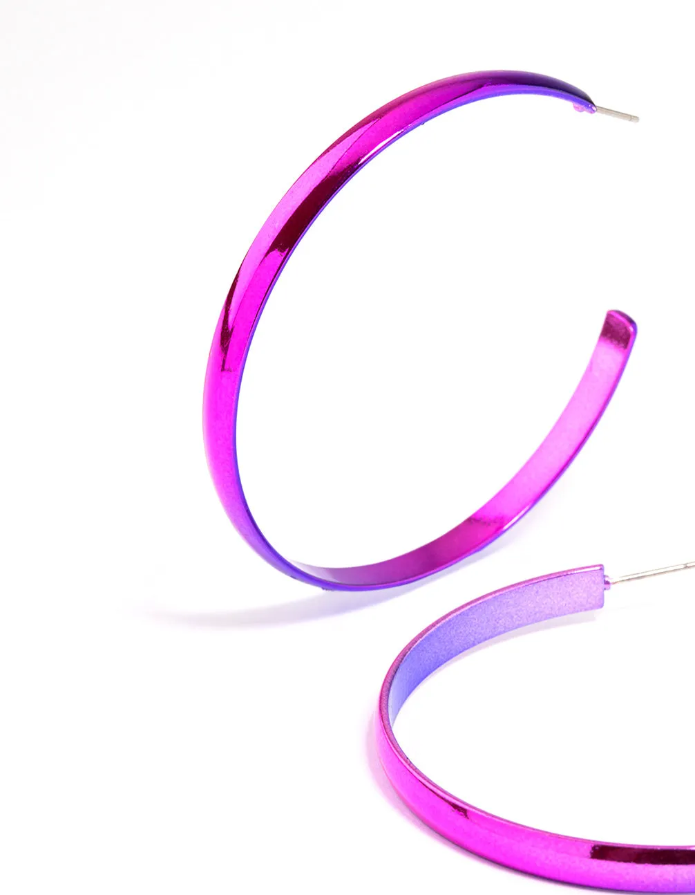 Pink Shiny Smooth 58mm Hoop Earrings