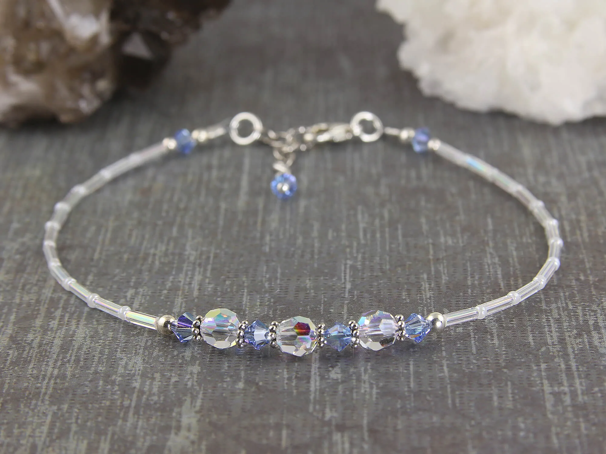 Serenity - Something Blue Light Sapphire Wedding Anklet