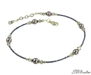 Shadow Crystal Mauve Pearl Anklet