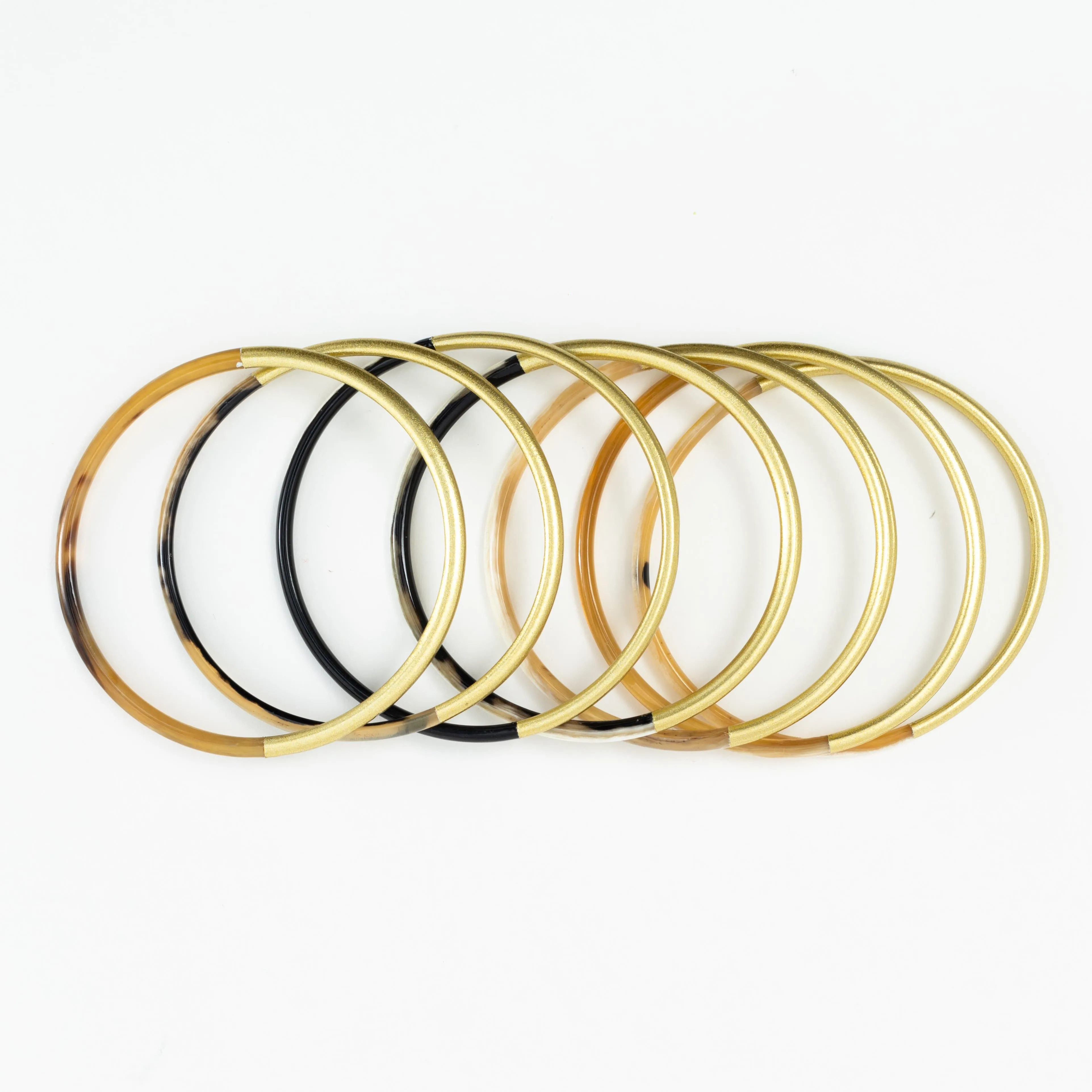 Shiny Gold Horn Bangle Set