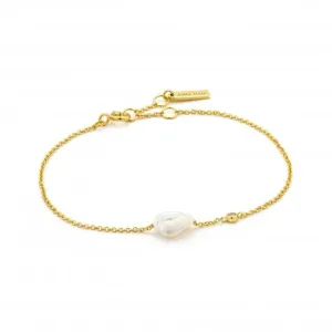 Shiny Gold Pearl Bracelet B019-01G