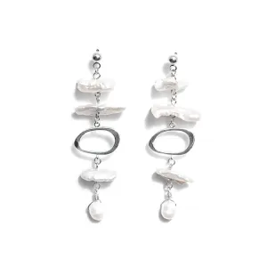 Silver Plated Biwa Earrings