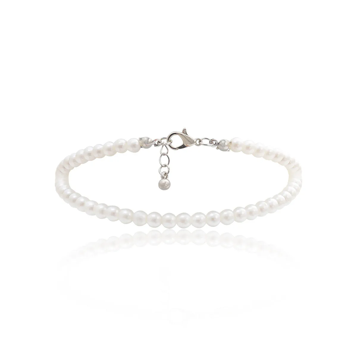 Simple imitation pearl handmade anklet