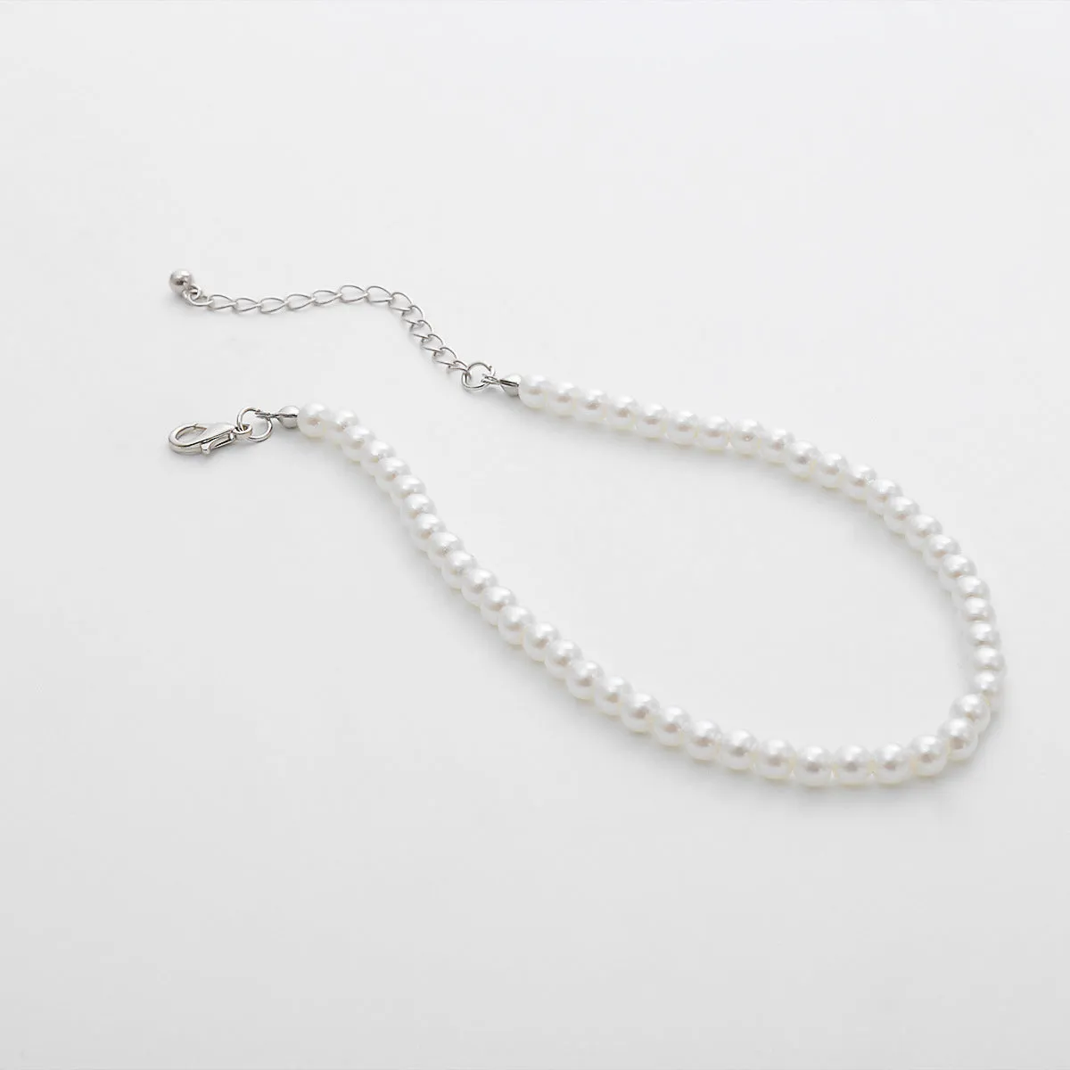 Simple imitation pearl handmade anklet