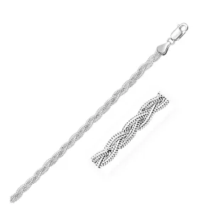 Size: 10'' - 3.5mm 14k White Braided Foxtail Anklet