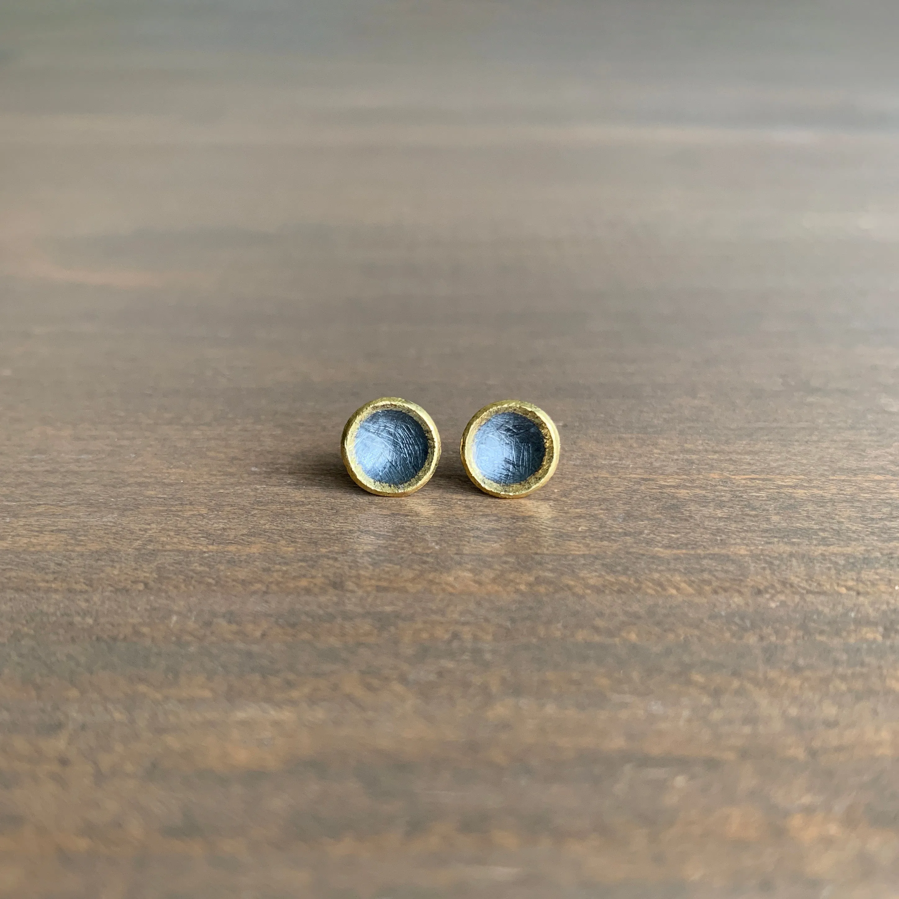 Small Carved Cup Stud Earrings