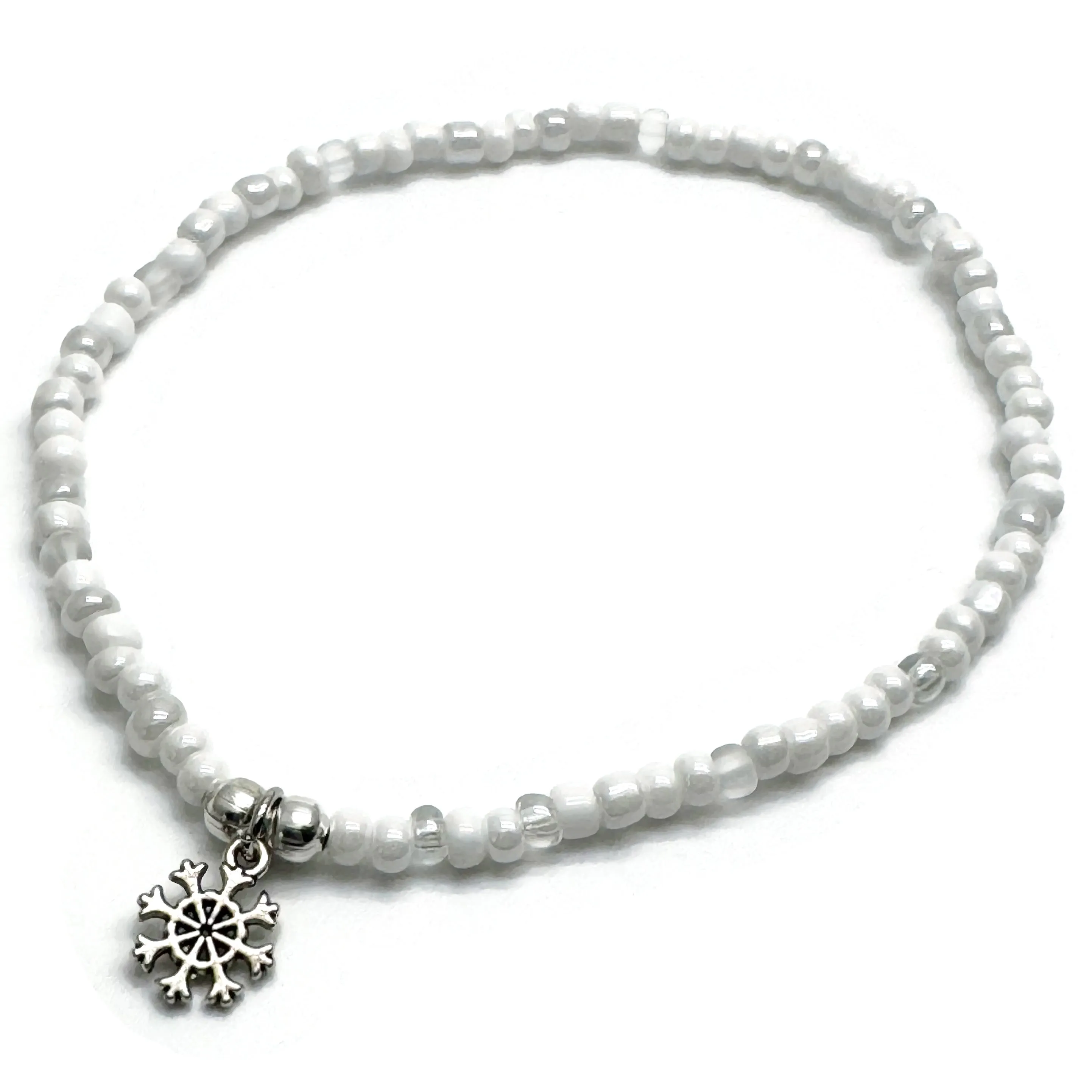 Snowflake Seed Bead Anklet - Colour Choice